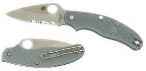 Spyderco Uk Pen Frn Leaf Gray Pln- Ser knives C94PSGY