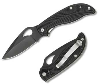 Spyderco Raven Black Plain Edge knives BY08BKP