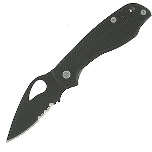 Spyderco Crow Blk Alum Combo Edge knives BY09BKPS