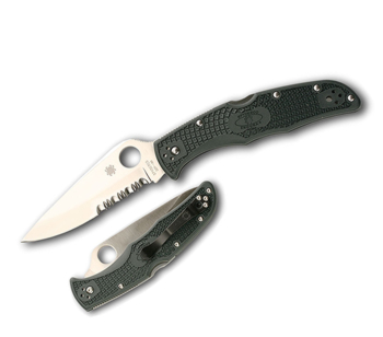 Spyderco Endura 4 Zdp Combo Fr Green knives C10PSGRE