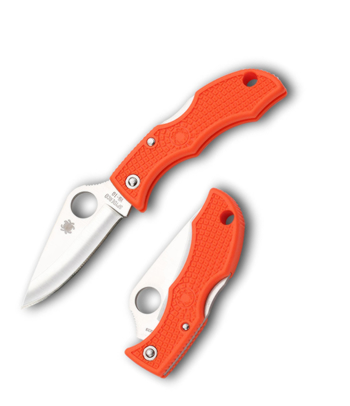 Spyderco Ladybug Orange Plain Edge knives LORP3