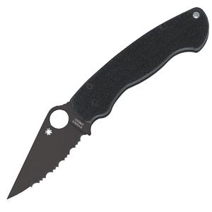Spyderco Paramilitary Black Blade Spyd knives C81GSBK