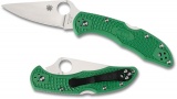 Spyderco Delica Flat Ground Plain Green C11FPGR