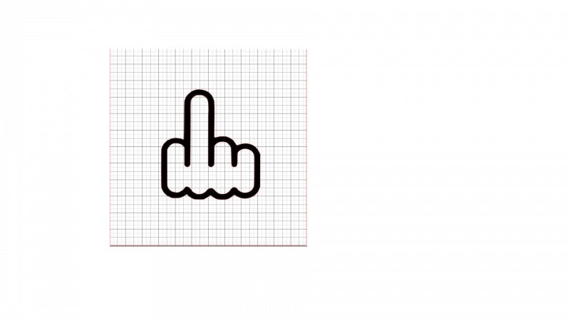 Middle Finger Black Vinyl Decal 6x6