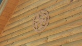 Texas Inside Texas Star Wooden Wall Plaque Pediment - 22 Inch - Natural Unfinished