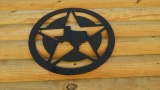 Texas Inside Texas Star Wooden Wall Plaque Pediment - 22 Inch - Black