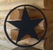 Texas Star Wooden Wall Plaque Pediment - 22 Inch - Black