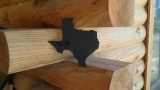 Texas Wooden Plank Wall Pediment Decor 8x8 - Black