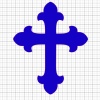 Cross Blue Vinyl Decal 6x6