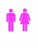 Men Women Restroom Bathroom Vinyl Decal 9x9 Pink