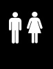 Men Women Restroom Bathroom Vinyl Decal 9x9 White