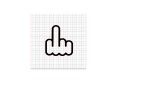 Middle Finger Black Vinyl Decal 4x4