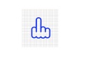 Middle Finger Blue Vinyl Decal 4x4