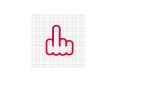 Middle Finger Red Vinyl Decal 6x6