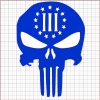 Punisher Three Percenter Blue Vinyl Decal 12x12