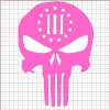 Punisher Three Percenter Pink Vinyl Decal 12x12