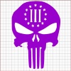 Punisher Three Percenter Purple Vinyl Decal 8x8