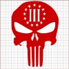 Punisher Three Percenter Red Vinyl Decal 8x8