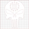 Punisher Three Percenter White Vinyl Decal 12x12