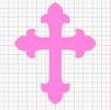 Cross Pink Vinyl Decal 6x6
