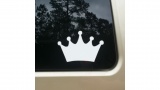 Princess Crown White Vinyl Decal 4x4