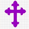 Cross Purple Vinyl Decal 4x4