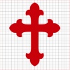 Cross Red Vinyl Decal 6x6
