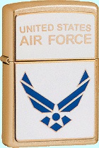 Zippo Air Force Crest Emblem Gold lights 20877