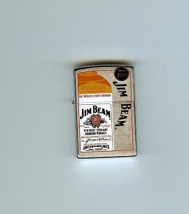 Zippo Brushed Chrome Jim Beam Bottle Lighter 200JB314