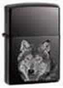 Zippo Wolf Black Ice lights 20167