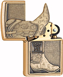 Zippo Texas Two Step Gold Dust lights 20431