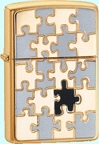 Zippo Puzzle Pieces Emblem lights 20432