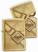 Zippo Brushed Brass, Buckle-up lights 204BBSB244