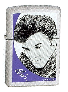 Zippo Elvis Leather Satin Chrome Windproof Lighter 205EP401