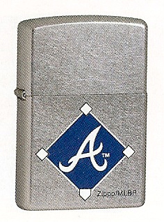 Zippo Atlanta Braves 2027MBL171 Satin Chrome Lighter 207MLB171