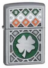 Zippo Luck Of The Irish Sat Chrome lights 21152