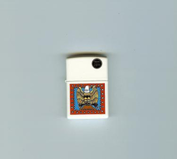 Zippo White Matte Eagle lights 214BSM704