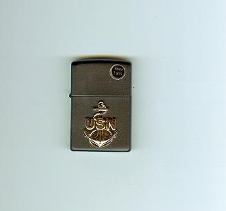 Zippo Black Matte, Navy Anchor lights 218ANC