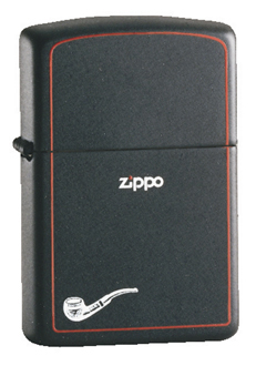 Zippo Blk Mtte W-zippo Logo & Brdr lights 218PLB