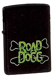 Zippo Black Matte Road Dogg lights 218WWF702