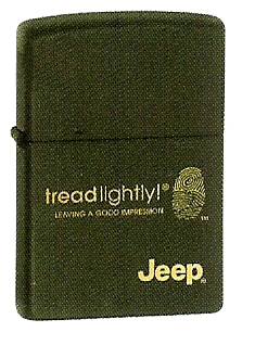 Zippo Green Matte, Tread Lightly lights 221J256