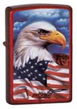 Zippo Freedom Watch Candy Apple Red lights 24082