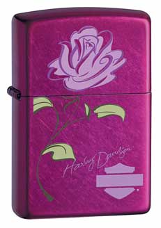 Zippo Harley Rose Candy Apple Lighter 24166