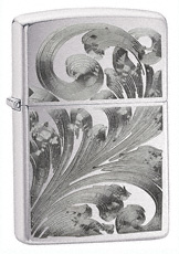 Zippo flowers chrome lighter 24181