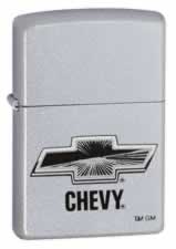 Zippo Chevy Silver Satin Chrome lights 24271