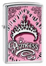 Zippo Princess High Polish Chrome lights 24313