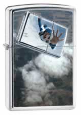 Zippo Skydiver High Polish Chrome lights 24348