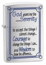 Zippo Serenity Prayer Brushed Chrome Lighter Z24355