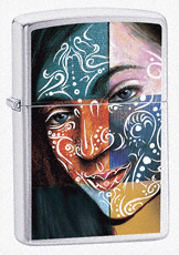 Zippo 200 BS Face Painting Girl Lighter 24404