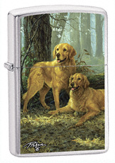 Zippo Linda Picken 24413 2 Golden Retrievers Artwork